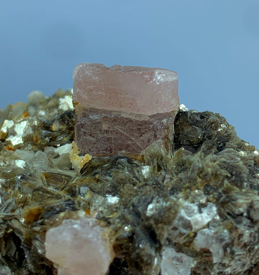 Pink Apatite, Muscovite Mica, Apatite on Matrix, 190g Mineral, Pakistan Crystal, Rare Specimen, Collector's Crystal, Raw Apatite, Mineral Association, Display Mineral