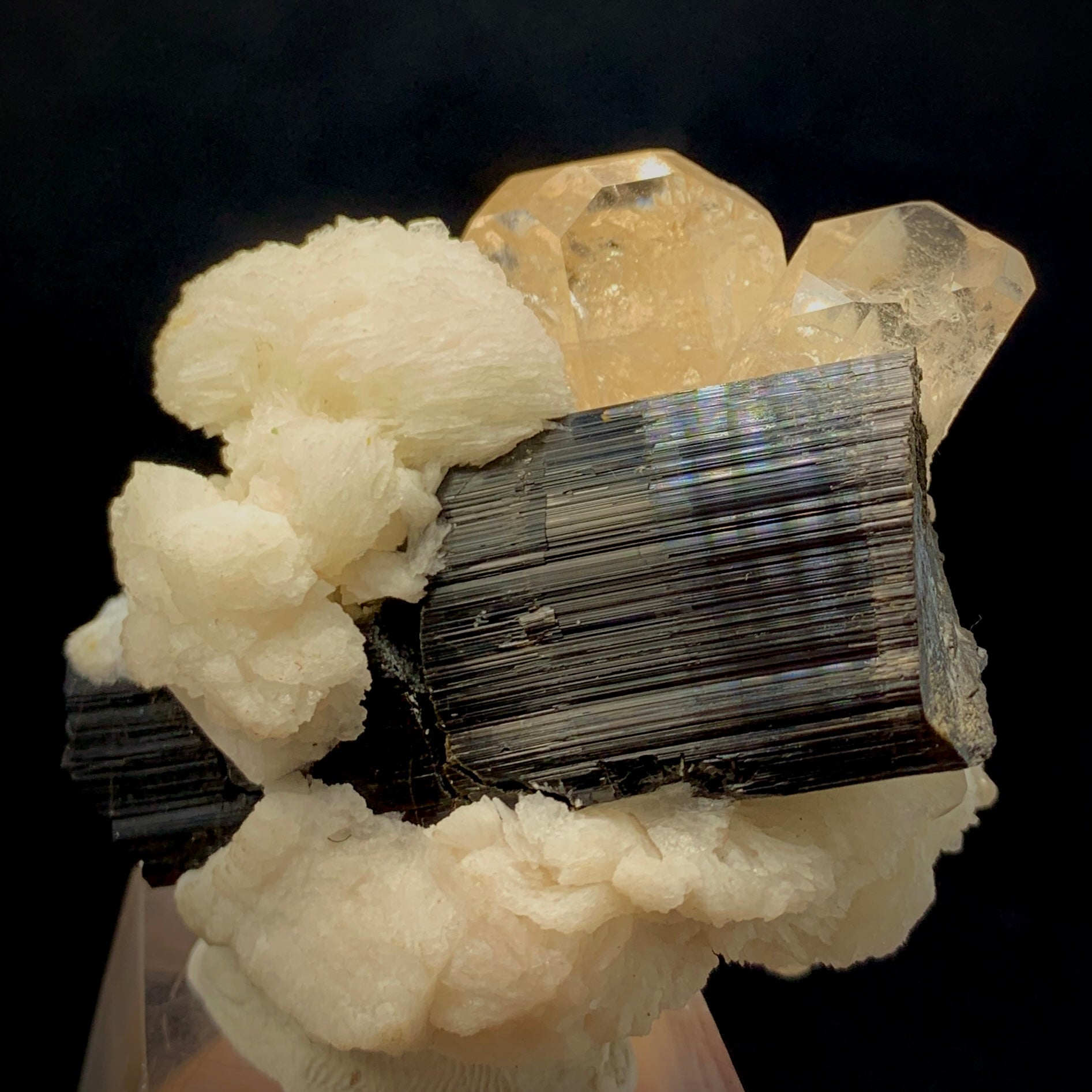 Topaz Crystal, 829 Carats, Topaz Twin, Double Terminated, Schorl, Black Tourmaline, Albite Matrix, Skardu Pakistan, Museum Grade, Investment Stone, Rare Mineral, Collector Specimen, Crystal Dimensions