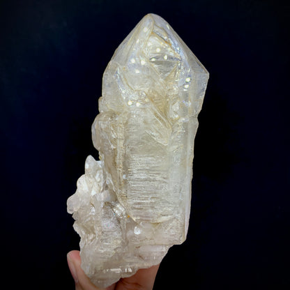 Skeleton Quartz, 2240 Carats, Fenster Quartz, Perfect Terminated, Large Crystal, Master Healer, Record Keeper, Collector Specimen, $\text{SiO}_2$, Quartz Crystal, Growth Interference, Investment Stone, Crystal Dimensions