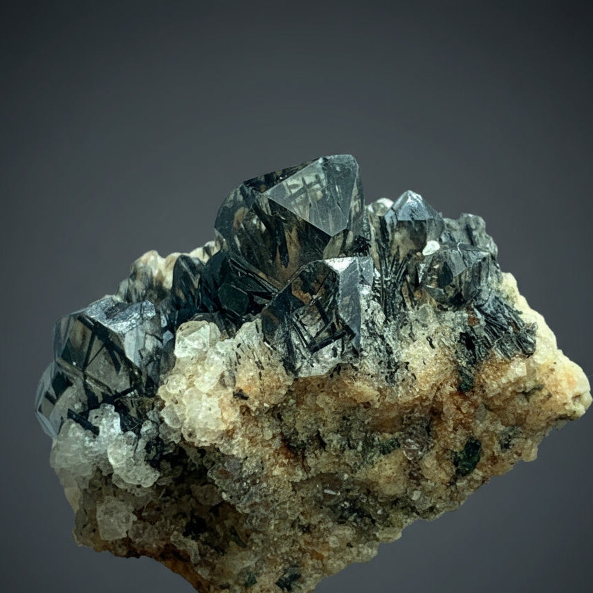 Black Rutile, Rutile Cluster, 55 Carat, Terminated Crystal, Rutile on Matrix, Rare Mineral, Black Crystal, Titanium Dioxide, Collector Specimen, Rutile Schorl