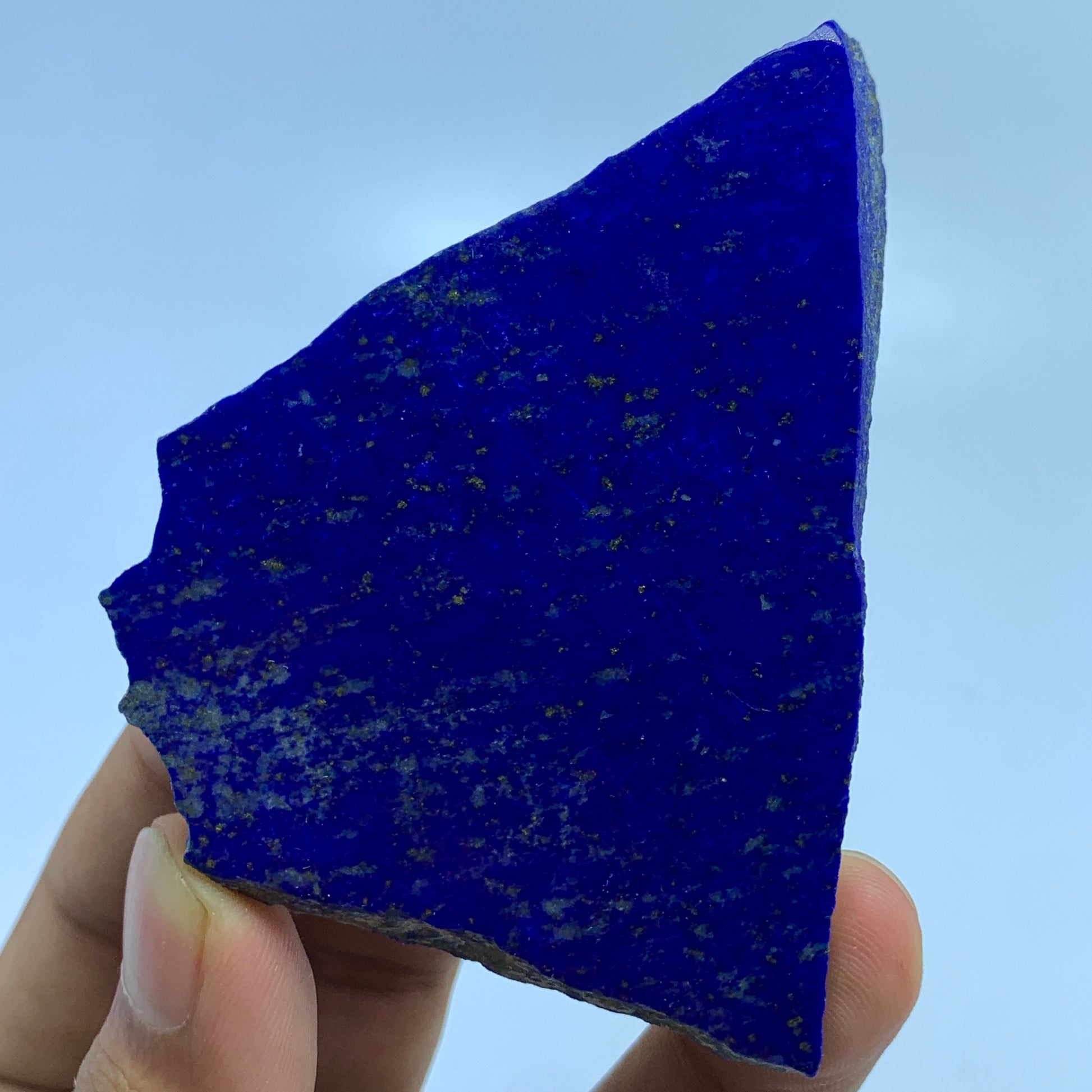 Lapis Lazuli Slab, 440 Carats, Afghan Lapis, AAA Grade, Polished Slice, Pyrite Inclusion, Royal Blue, Third Eye Chakra, Collector Gem, Display Mineral, Wisdom Stone, Afghan Origin, Investment Stone