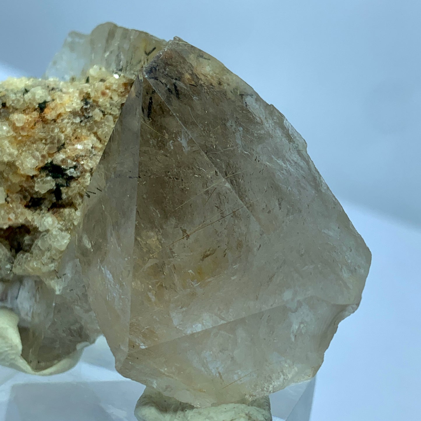 Rutile Quartz, Terminated Crystal, Lepidolite Matrix, 57 Grams, Pakistan Specimen, Black Rutile, Rare Mineral, Quartz on Matrix, Collector Grade, Rutile Quartz