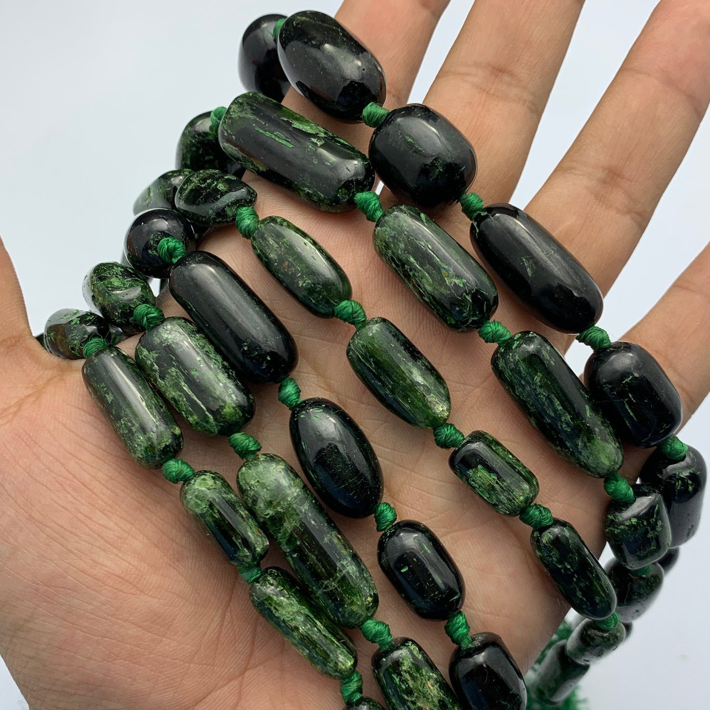 Green Tourmaline Necklace, Epidote Jewelry, Beaded Gemstone Necklace, Polished Tourmaline, Natural Green Stone, Healing Jewelry, Chakra Necklace, Handmade Gemstone, Gift for Her, Epidote Tourmaline