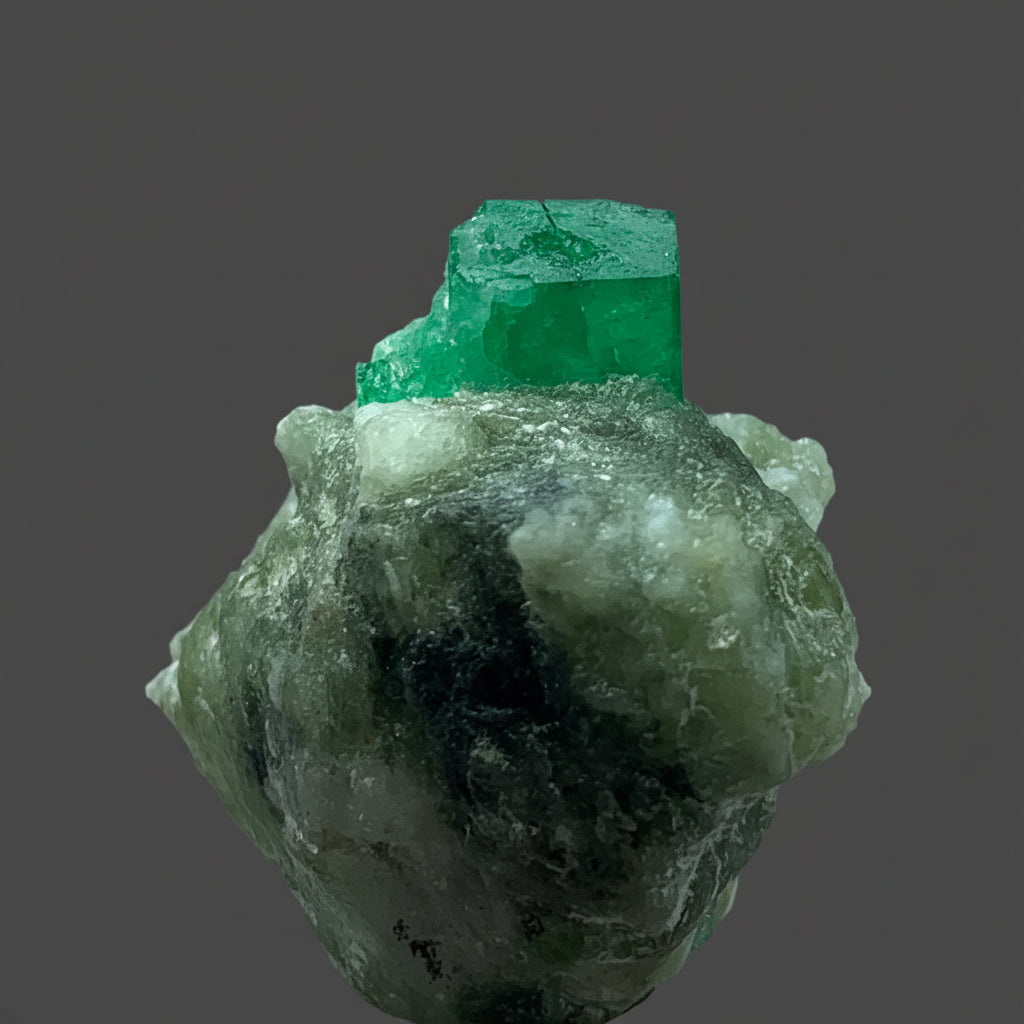 Emerald Crystal, Emerald on Matrix, Vivid Green Emerald, 57 Carat, Raw Emerald, Natural Specimen, Pakistan Emerald, Mineral Collector, Green Crystal, Collector Gemstone, Rare Emerald, Raw Stone