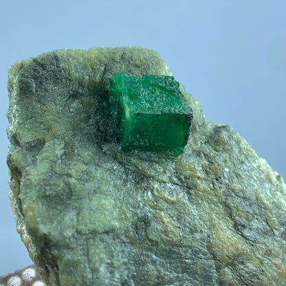 Emerald Crystal on Matrix, 290 Carat Emerald, Terminated Crystal, Vivid Green Emerald, Swat Valley Pakistan, Rare Specimen, Natural Surface Structure, Mineral Collector, Investment Stone, Raw Emerald, Large Crystal