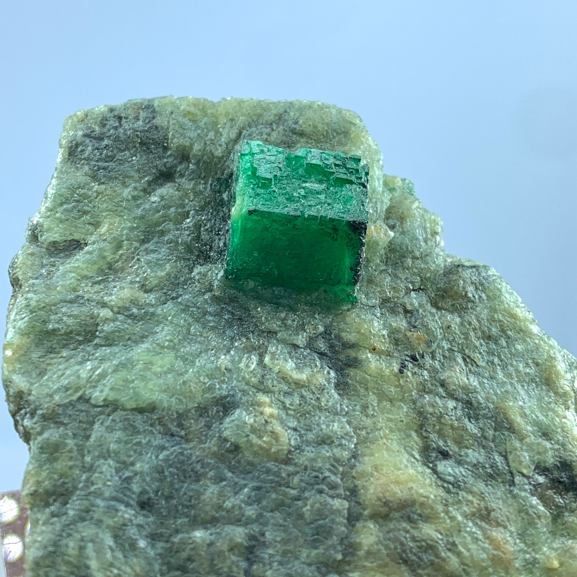 Emerald Crystal on Matrix, 290 Carat Emerald, Terminated Crystal, Vivid Green Emerald, Swat Valley Pakistan, Rare Specimen, Natural Surface Structure, Mineral Collector, Investment Stone, Raw Emerald, Large Crystal