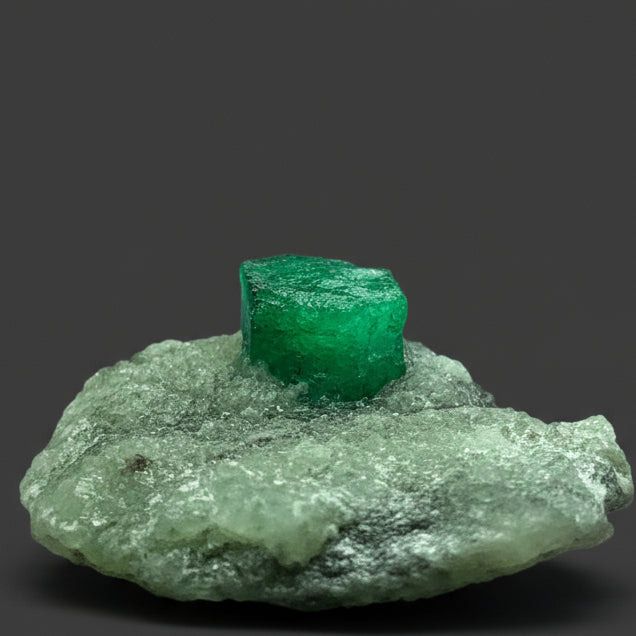 Emerald Crystal, Emerald on Matrix, Vivid Green Emerald, 21 Carat, Raw Emerald, Natural Specimen, Mineral Collector, Green Crystal, Collector Gemstone, Emerald Display, Raw Stone, Beryl Crystal