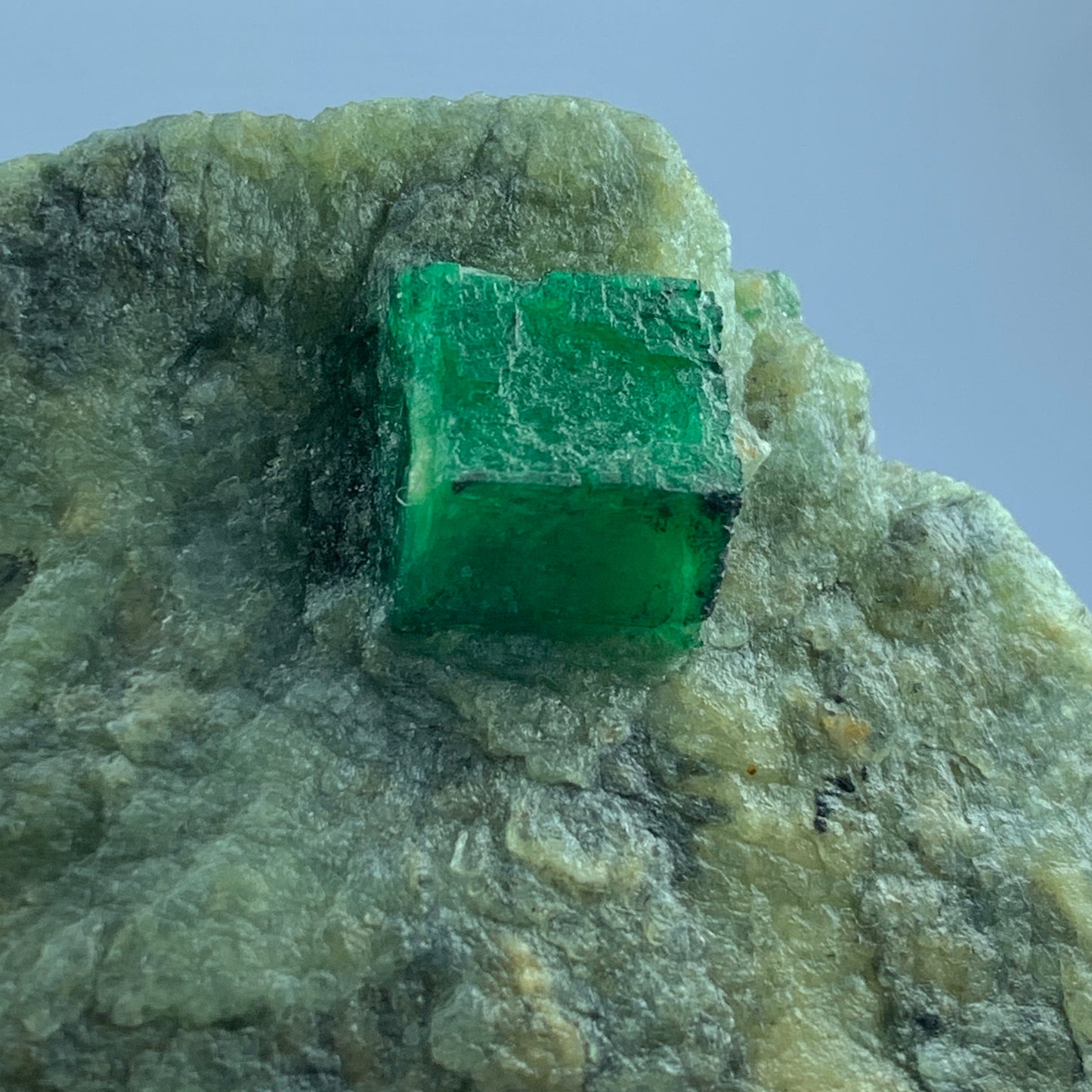 Emerald Crystal on Matrix, 290 Carat Emerald, Terminated Crystal, Vivid Green Emerald, Swat Valley Pakistan, Rare Specimen, Natural Surface Structure, Mineral Collector, Investment Stone, Raw Emerald, Large Crystal