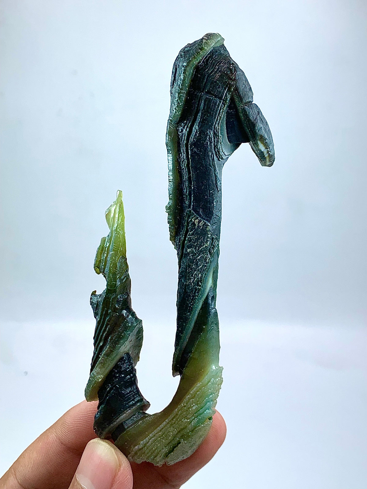 69 Grams Sculptural Green Agate Specimen Rare Stalactitic Chalcedony Formation Natural Mineral Specimen