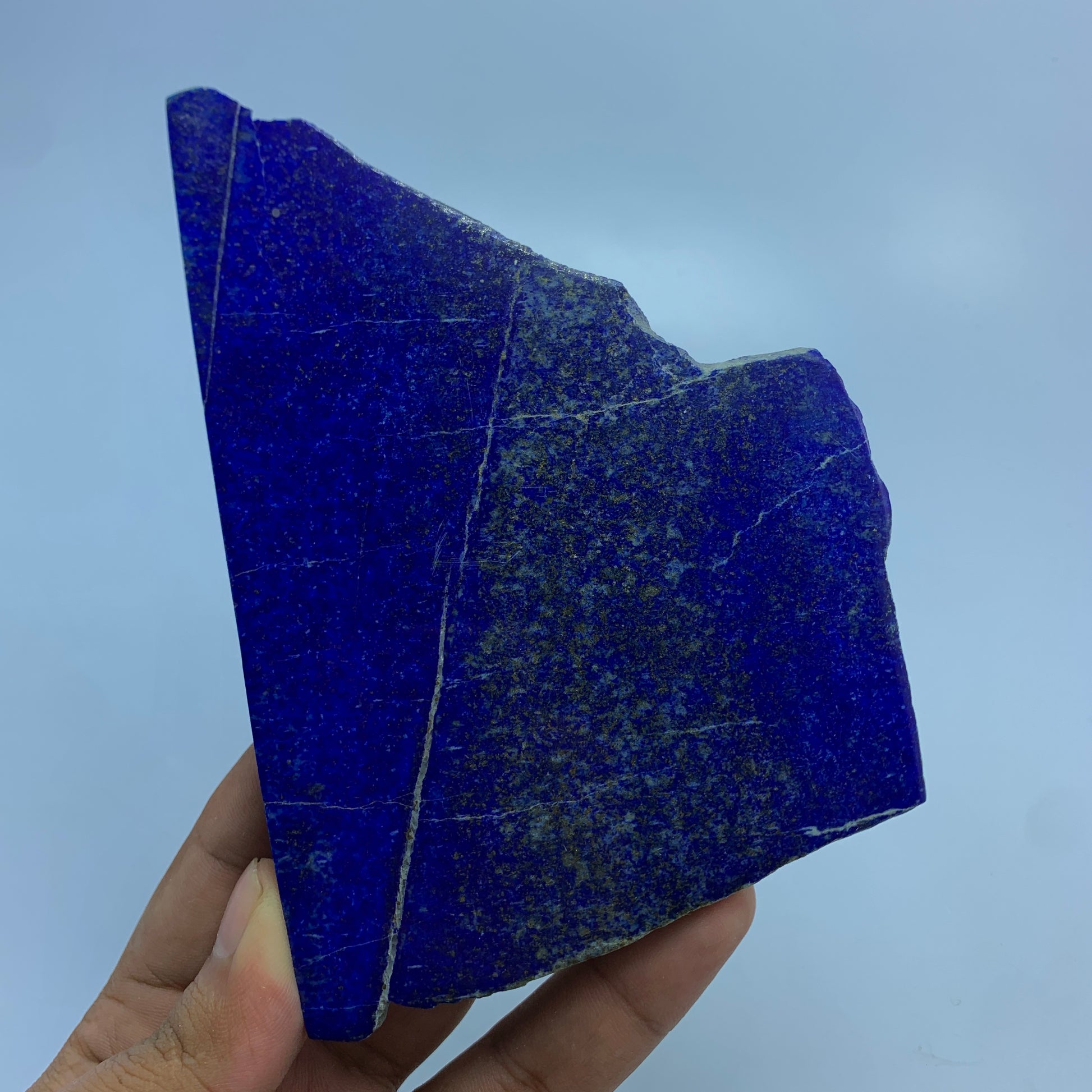 Lapis Lazuli Slab, 1068 Carats, Blue Lapis, Golden Pyrite, Polished Slice, Massive Mineral, Third Eye Chakra, Collector Gem, Display Mineral, Investment Stone, Afghanistan Lapis, Royal Blue, Crystal Dimensions