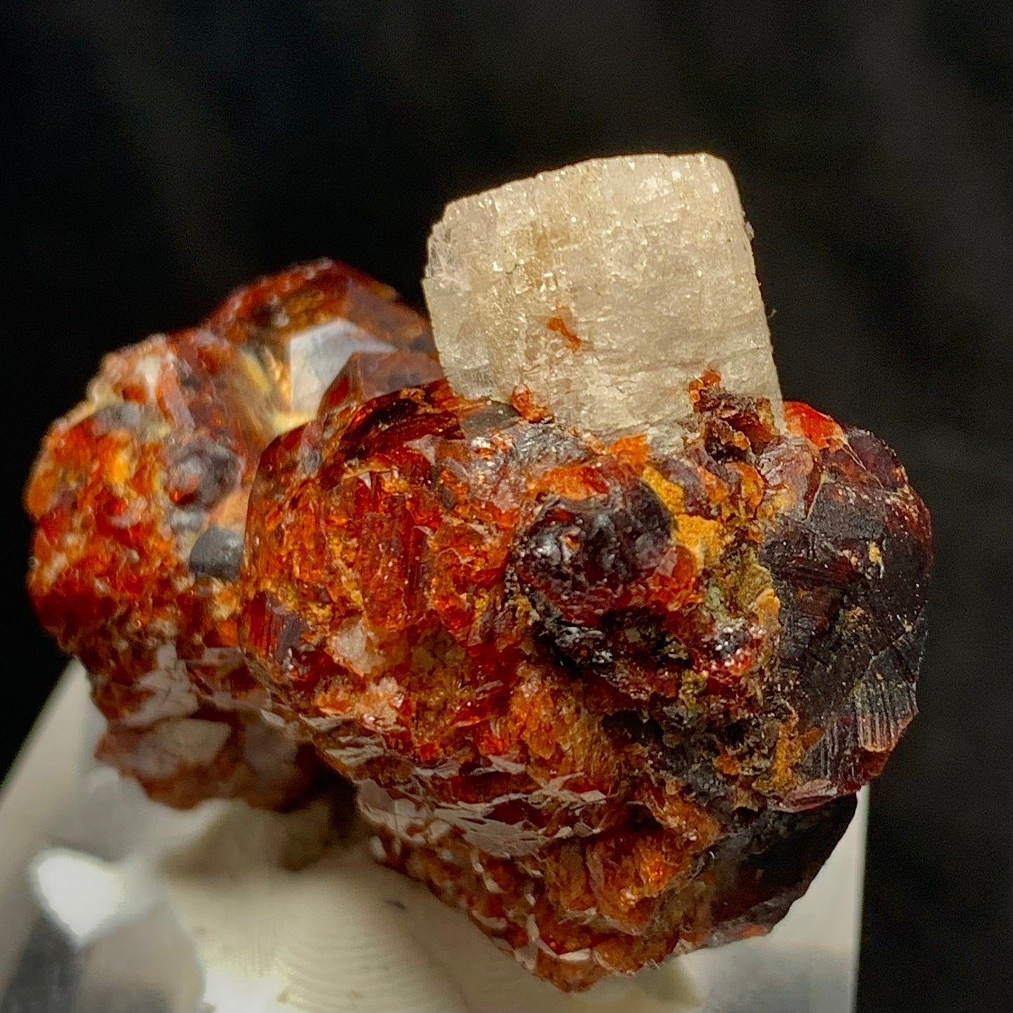 Etched Apatite, Spessartine Garnet, 285 Carats, 57 Grams, Pakistan Mineral, Rare Crystal Habit, Apatite on Garnet, Collector Specimen, Miniature Specimen, Etched Crystal, Mineral Association, Unique Specimen, Crystal Etching