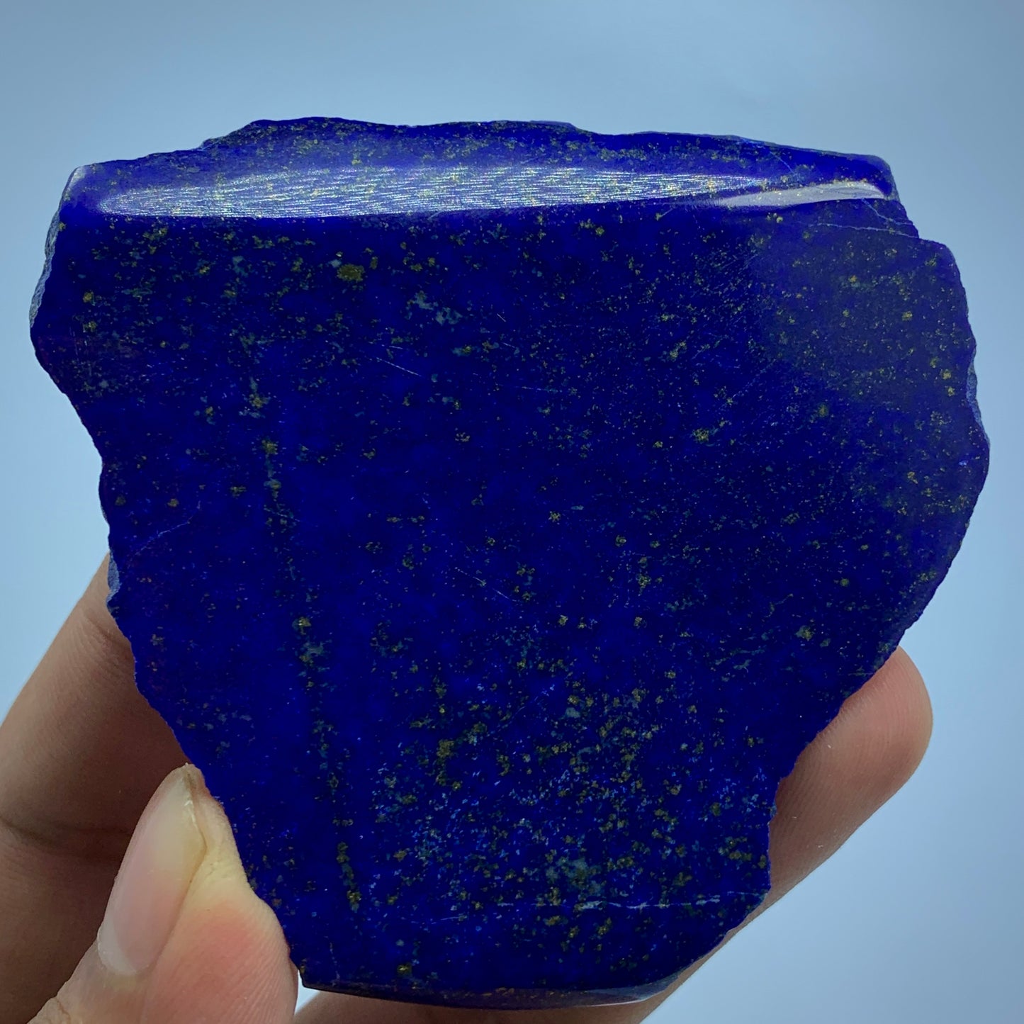 Lapis Lazuli Slab, 455 Carats, AAA Grade, Polished Slice, Royal Blue, Golden Pyrite, Third Eye Chakra, Collector Gem, Display Mineral, Wisdom Stone, Investment Stone, Afghanistan Lapis, Crystal Dimensions