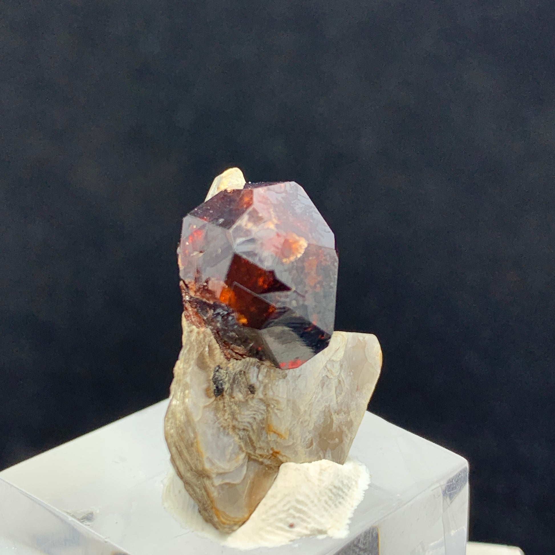 Almandine Garnet, Garnet on Muscovite, Skardu Pakistan, Muscovite Matrix, Garnet Crystal, Red Garnet, Mineral Specimen, Collector Crystal, Root Chakra, Pakistan Gemstone
