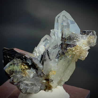 Brookite Crystal, Quartz Cluster, Rare Mineral,  Brookite on Quartz, Collector Specimen, High Energy, Miniature Specimen, Mineral Association, Crystal Dimensions, Natural Specimen, Investment Stone