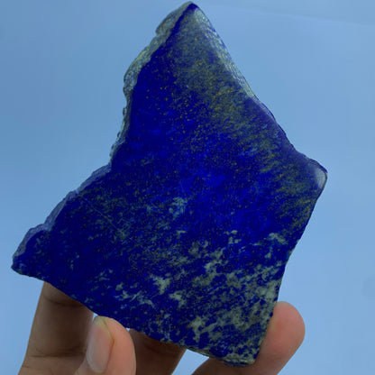 Lapis Lazuli Slab, 550 Carats, Afghan Lapis, AAA Grade, Polished Slice, Pyrite Inclusion, Royal Blue, Third Eye Chakra, Collector Gem, Display Mineral, Wisdom Stone, Afghan Origin, Investment Stone
