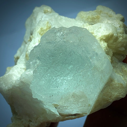 Aquamarine on Matrix, Beryl Crystal, Feldspar Specimen, 156g Mineral, Afghanistan Aquamarine, Raw Crystal, Collector Display, Natural Aquamarine, Matrix Mineral, Blue Beryl