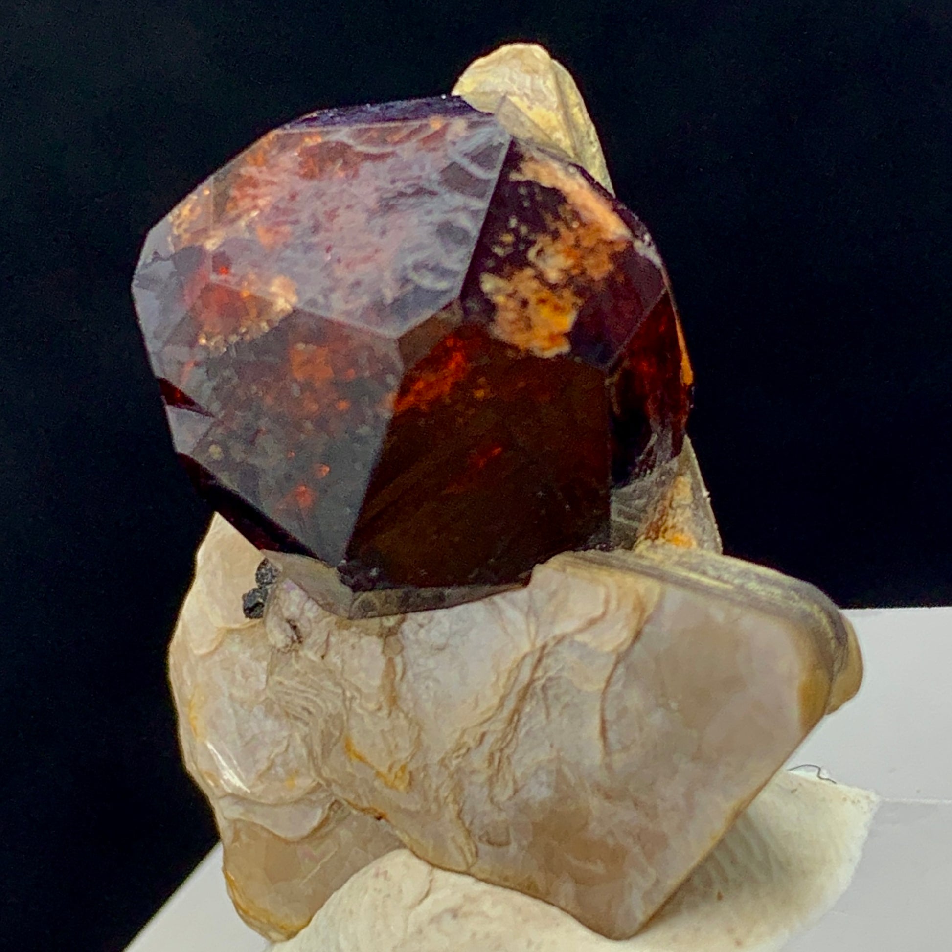 Almandine Garnet, Garnet on Muscovite, Skardu Pakistan, Muscovite Matrix, Garnet Crystal, Red Garnet, Mineral Specimen, Collector Crystal, Root Chakra, Pakistan Gemstone
