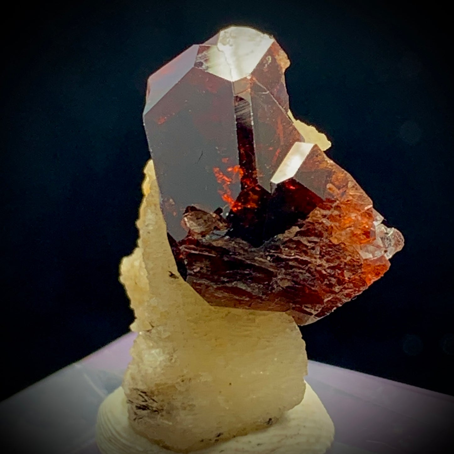 Garnet Crystal, Garnet on Matrix, Terminated Garnet, Mineral Specimen, Rare Crystal, Collector Mineral, Quartz Feldspar, 38.40ct, Raw Gemstone, Healing Crystal, Home Decor, Gift for Geologist