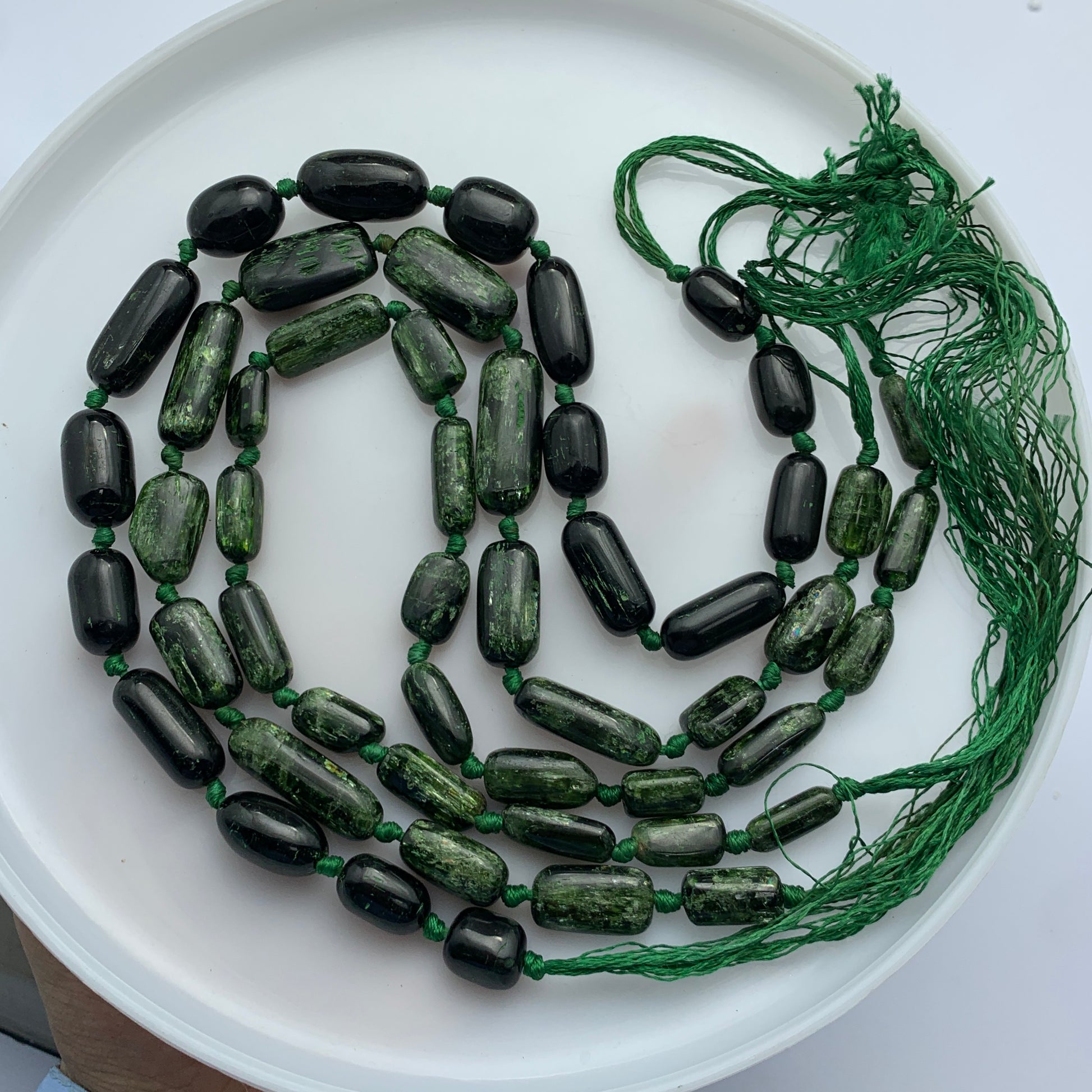 Green Tourmaline Necklace, Epidote Jewelry, Beaded Gemstone Necklace, Polished Tourmaline, Natural Green Stone, Healing Jewelry, Chakra Necklace, Handmade Gemstone, Gift for Her, Epidote Tourmaline