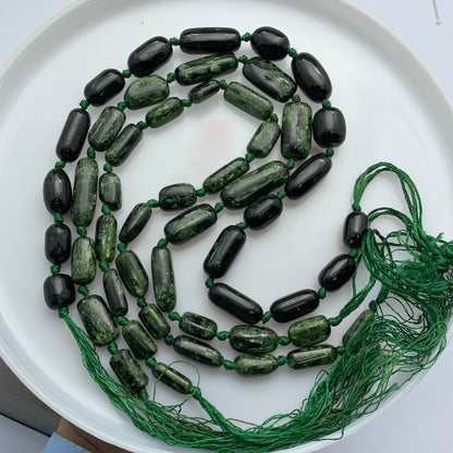 Green Tourmaline Necklace, Epidote Jewelry, Beaded Gemstone Necklace, Polished Tourmaline, Natural Green Stone, Healing Jewelry, Chakra Necklace, Handmade Gemstone, Gift for Her, Epidote Tourmaline