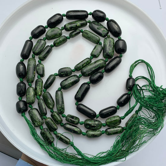 Green Tourmaline Necklace, Epidote Jewelry, Beaded Gemstone Necklace, Polished Tourmaline, Natural Green Stone, Healing Jewelry, Chakra Necklace, Handmade Gemstone, Gift for Her, Epidote Tourmaline