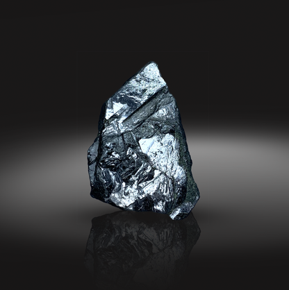 Hematite Crystal, Metallic Luster, 49 Carats, 9.8 Grams, Pakistan Mineral, Root Chakra, Grounding Stone, $\text{Fe}_2\text{O}_3$, Collector Specimen, Miniature Specimen, Iron Ore, Healing Crystal, Hematite