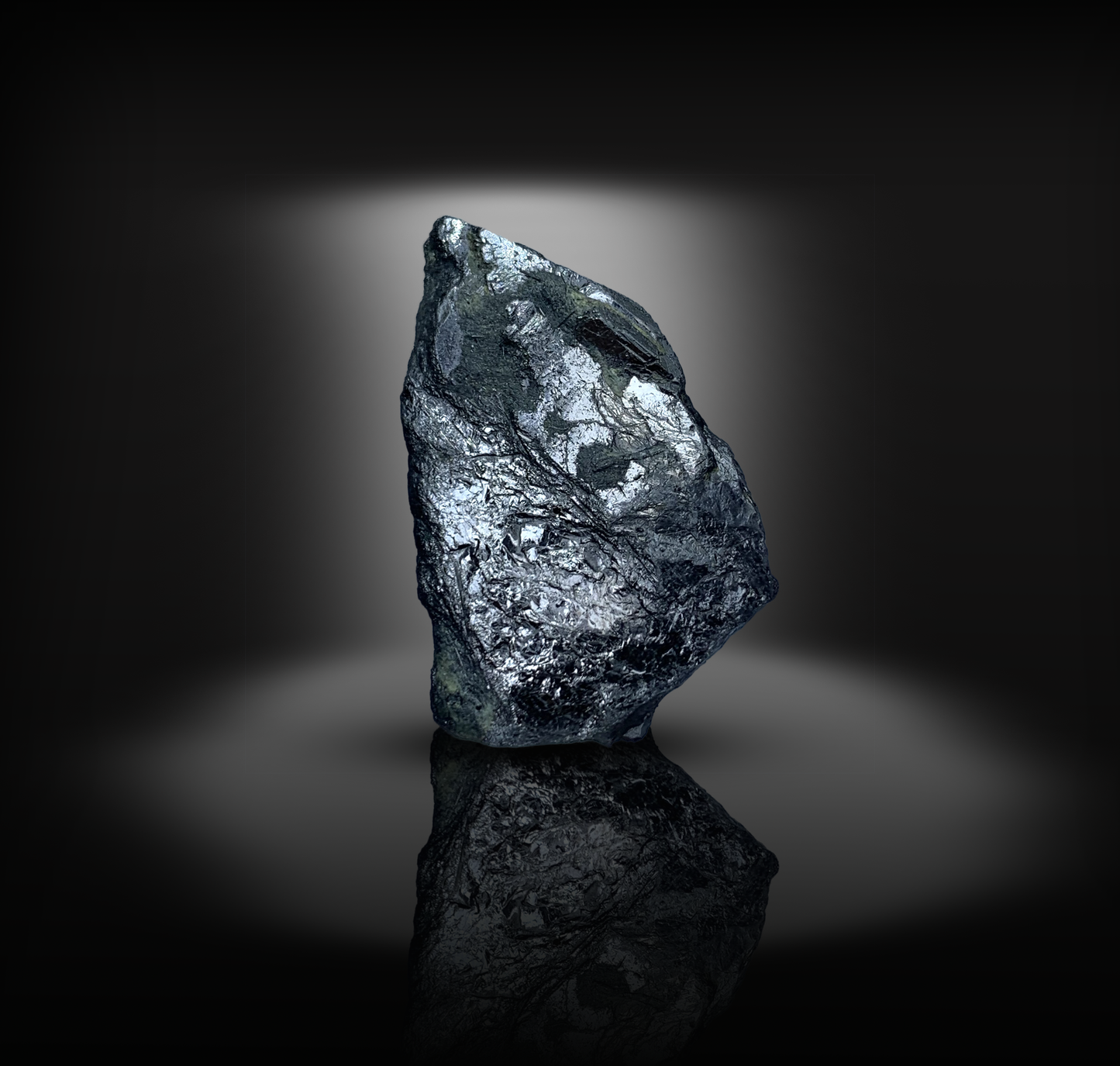 Hematite Crystal, Metallic Luster, 49 Carats, 9.8 Grams, Pakistan Mineral, Root Chakra, Grounding Stone, $\text{Fe}_2\text{O}_3$, Collector Specimen, Miniature Specimen, Iron Ore, Healing Crystal, Hematite