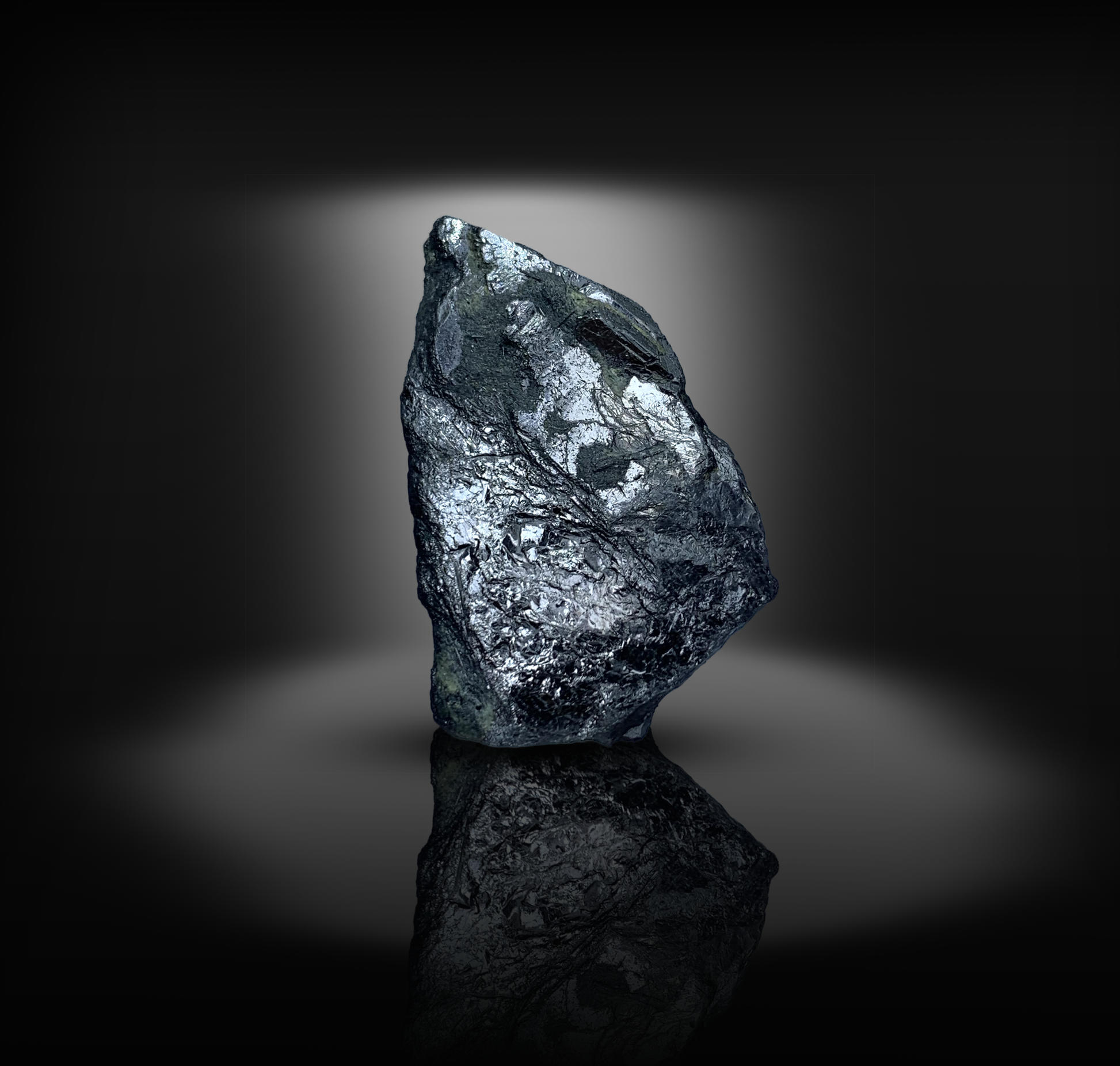 Hematite Crystal, Metallic Luster, 49 Carats, 9.8 Grams, Pakistan Mineral, Root Chakra, Grounding Stone, $\text{Fe}_2\text{O}_3$, Collector Specimen, Miniature Specimen, Iron Ore, Healing Crystal, Hematite