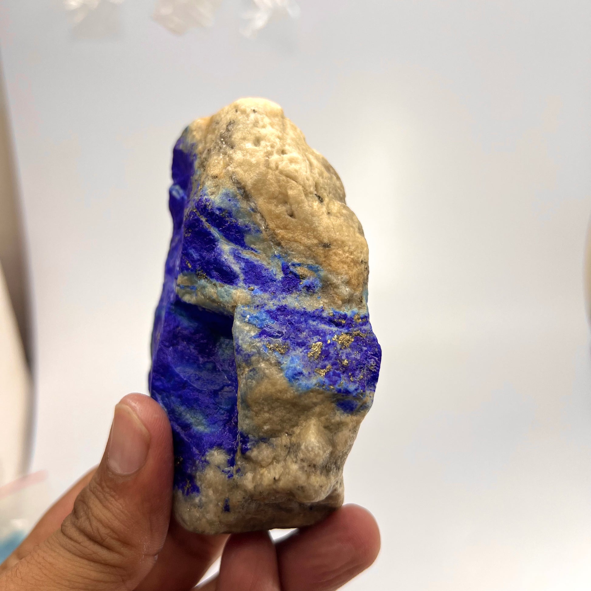 Lapis Lazuli, Lazurite, Afghanistan Minerals, Rough Mineral, Raw Lapis, Pyrite Inclusions, Natural Specimen, Cabinet Display, Dogtooth Habit, Structural Specime
