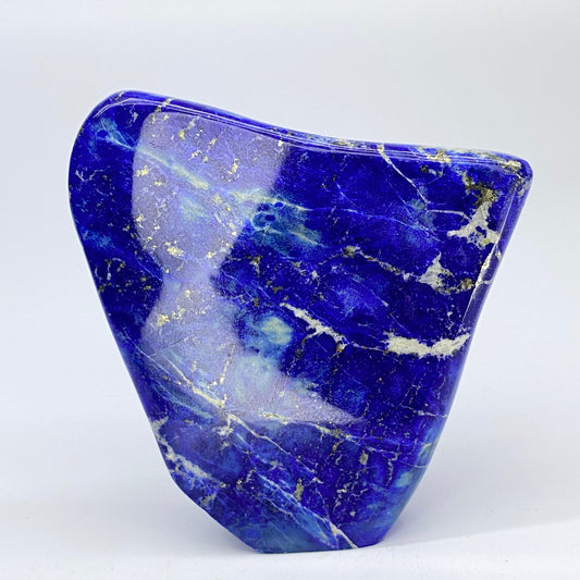 Lapis Lazuli, Lazurite, Afghanistan Minerals, Polished Gemstone, Royal Blue Lapis, Pyrite Inclusions, Freeform Lapis, Display Specimen