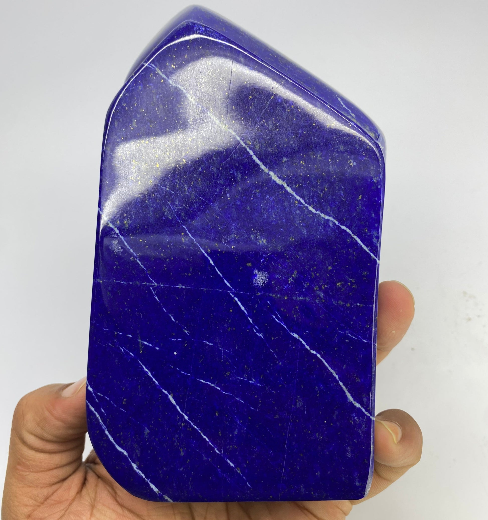 Lapis Lazuli, Lazurite, Afghanistan Minerals, 900g, Polished Lapis, Freeform Lapis, Royal Blue Lapis, Pyrite Inclusions, Statement Specimen, Luxury Decor
