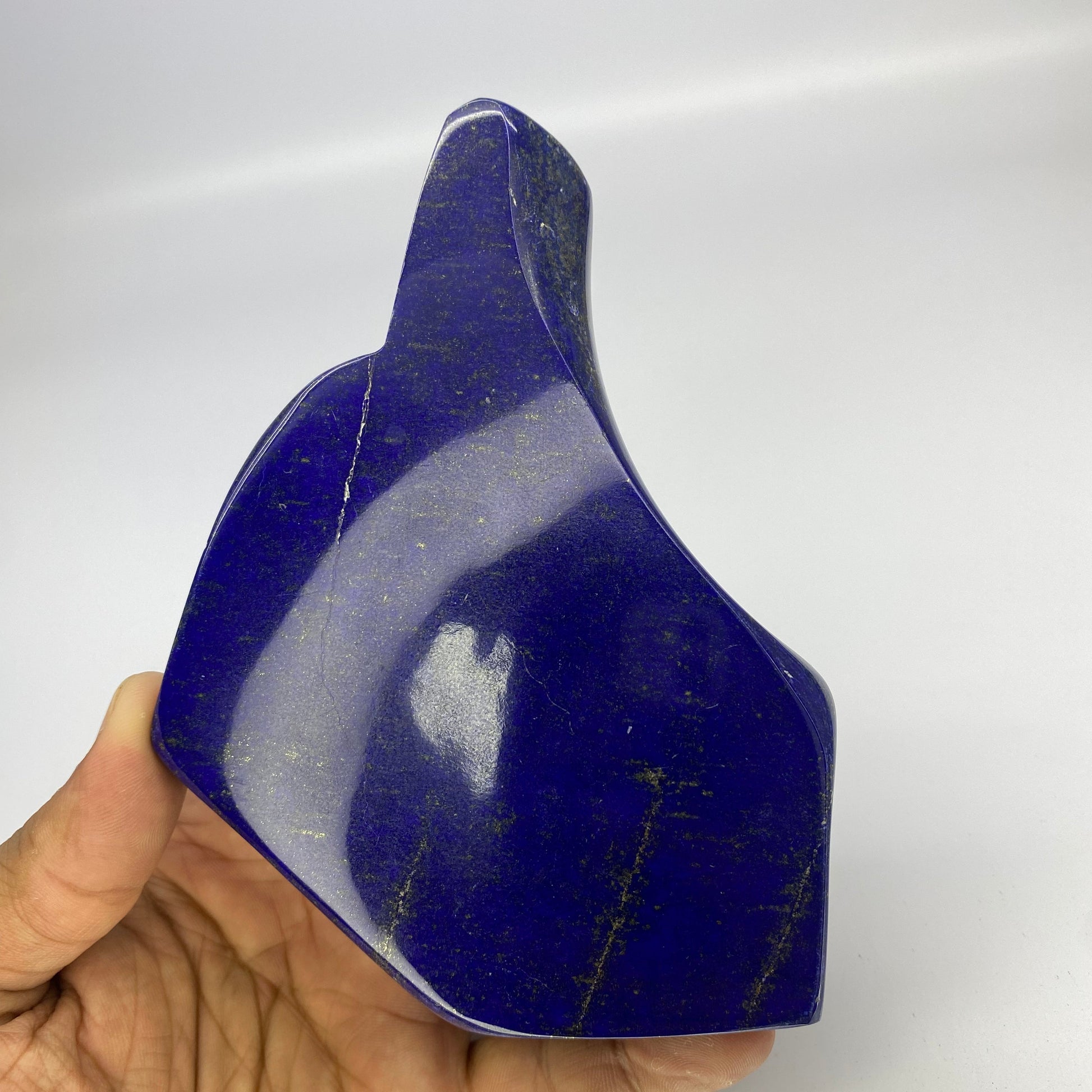 Lapis Lazuli, Lazurite, Afghanistan Minerals, 364g, Polished Gemstone, Royal Blue Lapis, Pyrite Inclusions, Freeform Lapis, Display Specimen