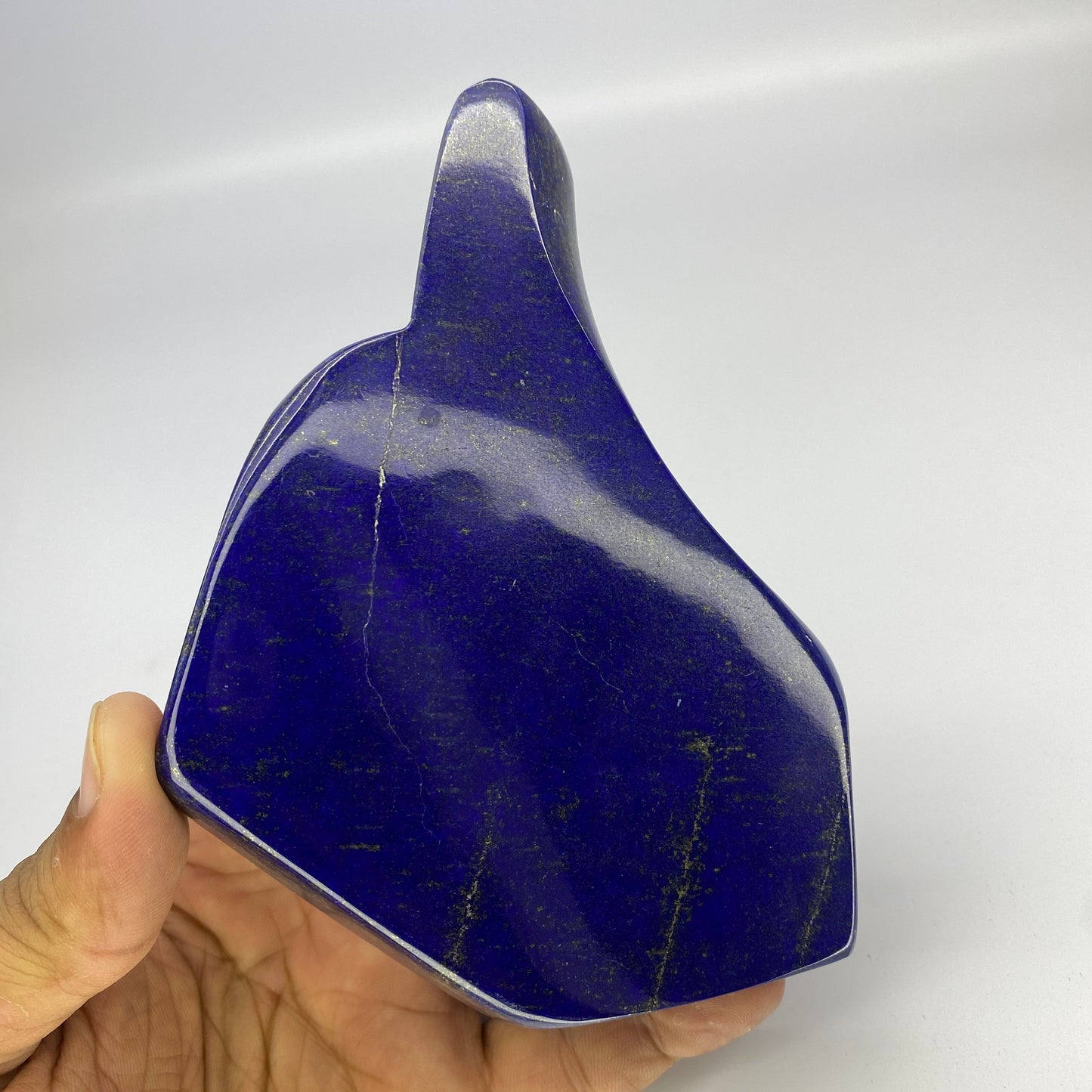 Lapis Lazuli, Lazurite, Afghanistan Minerals, 364g, Polished Gemstone, Royal Blue Lapis, Pyrite Inclusions, Freeform Lapis, Display Specimen
