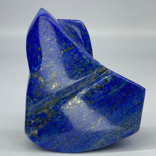 Lapis Lazuli, Lazurite, Afghanistan Minerals, 364g, Polished Gemstone, Royal Blue Lapis, Pyrite Inclusions, Freeform Lapis, Display Specimen