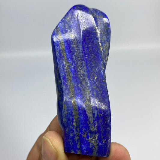 Lapis Lazuli, Lazurite, Afghanistan Minerals, 364g, Polished Gemstone, Royal Blue Lapis, Pyrite Inclusions, Freeform Lapis, Display Specimen