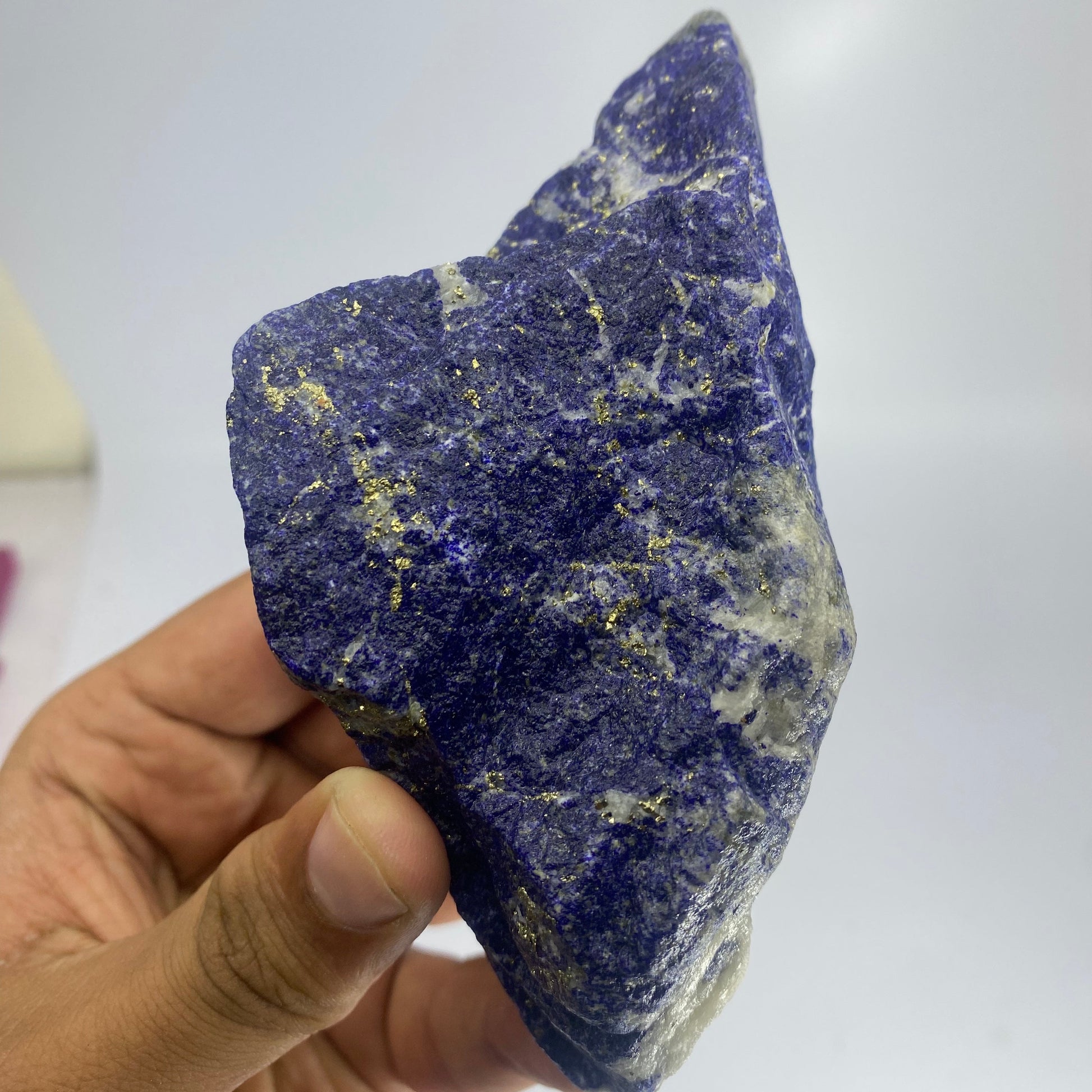 Lapis Lazuli, Lazurite, Afghanistan Minerals, 461g, 1 lb, Rough Gemstone, Royal Blue Lapis, Pyrite Inclusions, Lapidary Rough, Large Cabinet Specimen, Investment Grade