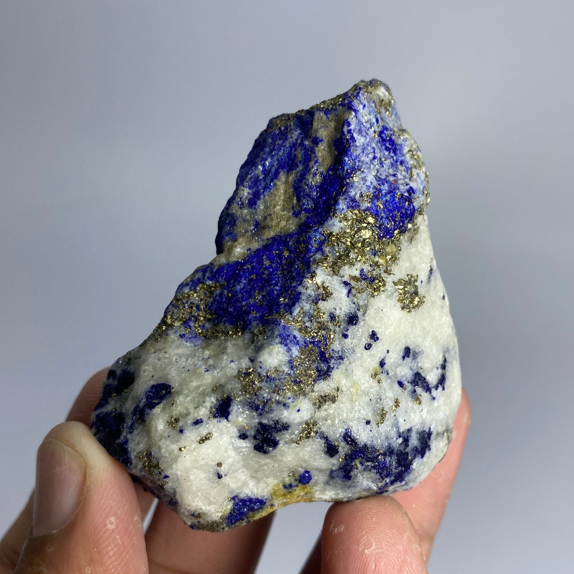 Lapis Lazuli, Lazurite, Afghanistan Minerals, 115g, Rough Gemstone, Royal Blue Lapis, Pyrite Inclusions, Lapidary Rough, Cabinet Specimen