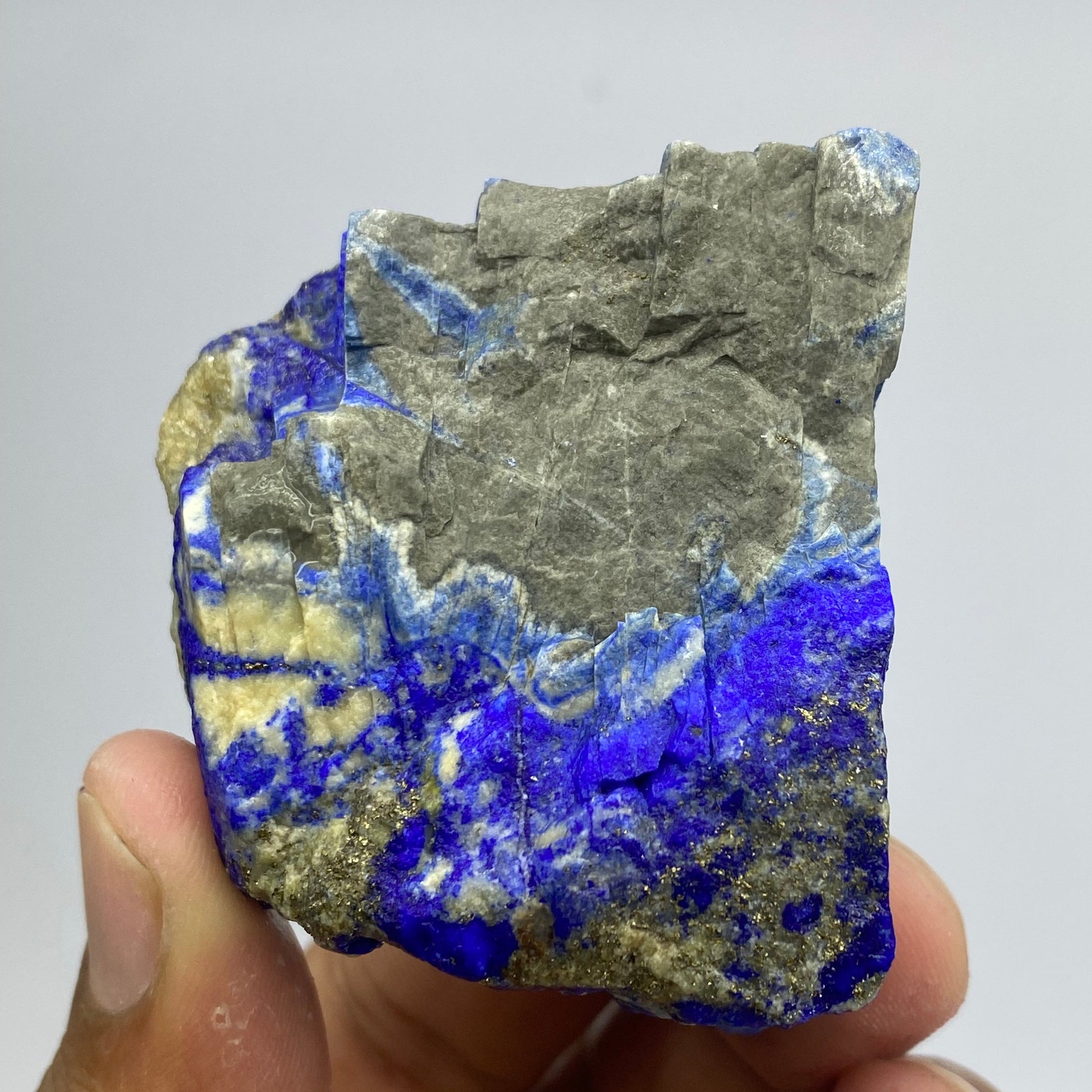 Lapis Lazuli, Lazurite, Afghanistan Minerals, 114g, Rough Gemstone, Royal Blue Lapis, Pyrite Inclusions, Lapidary Rough, Cabinet Specimen