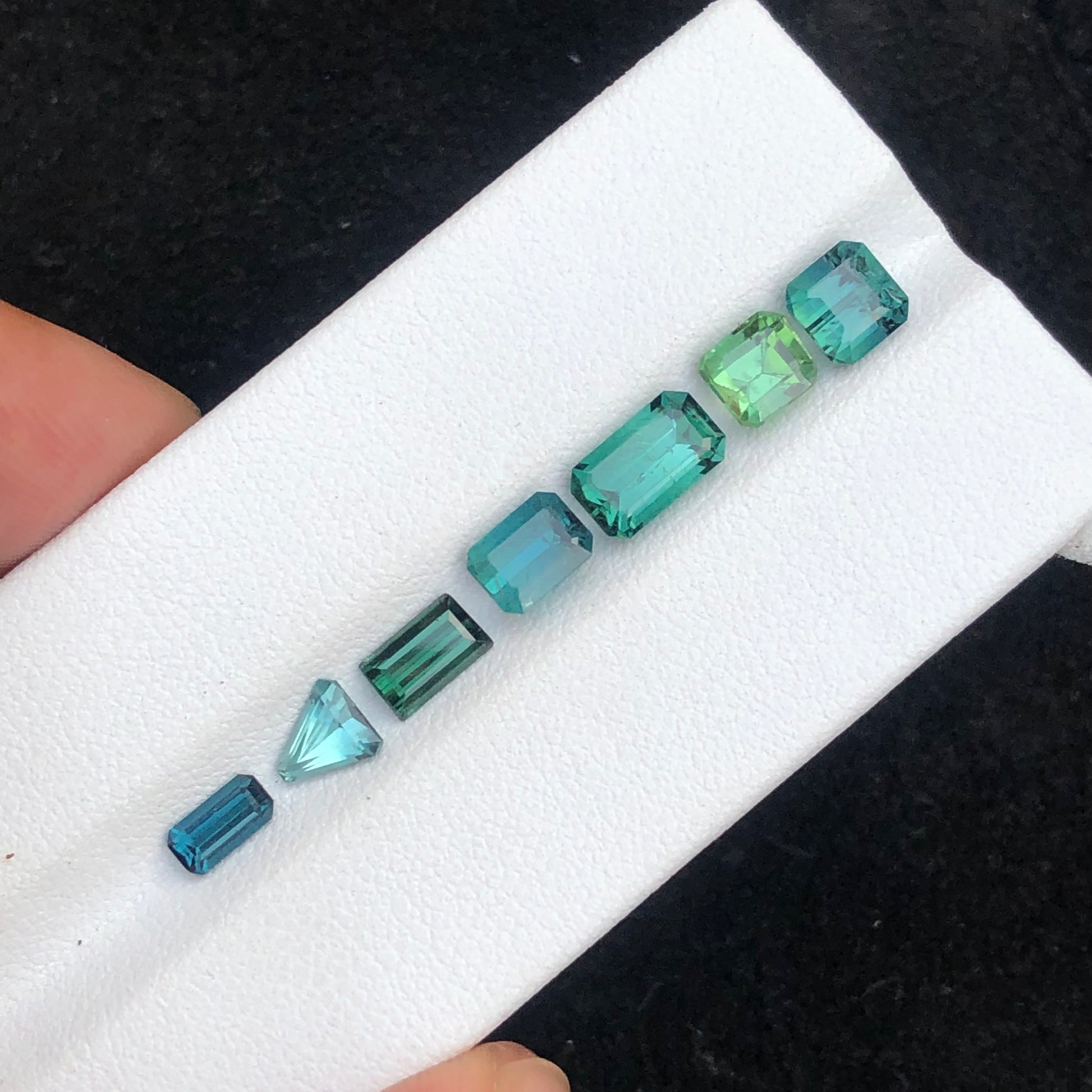 Indicolite Tourmaline, Blue Tourmaline, Gemstone Lot, 6.25 Carat, Faceted Gemstones, Loose Stones, Natural Blue, Afghan Tourmaline, Fine Jewelry Gem, Jewelry Designer Supply, Matching Gemstone Set, Deep Blue Stone