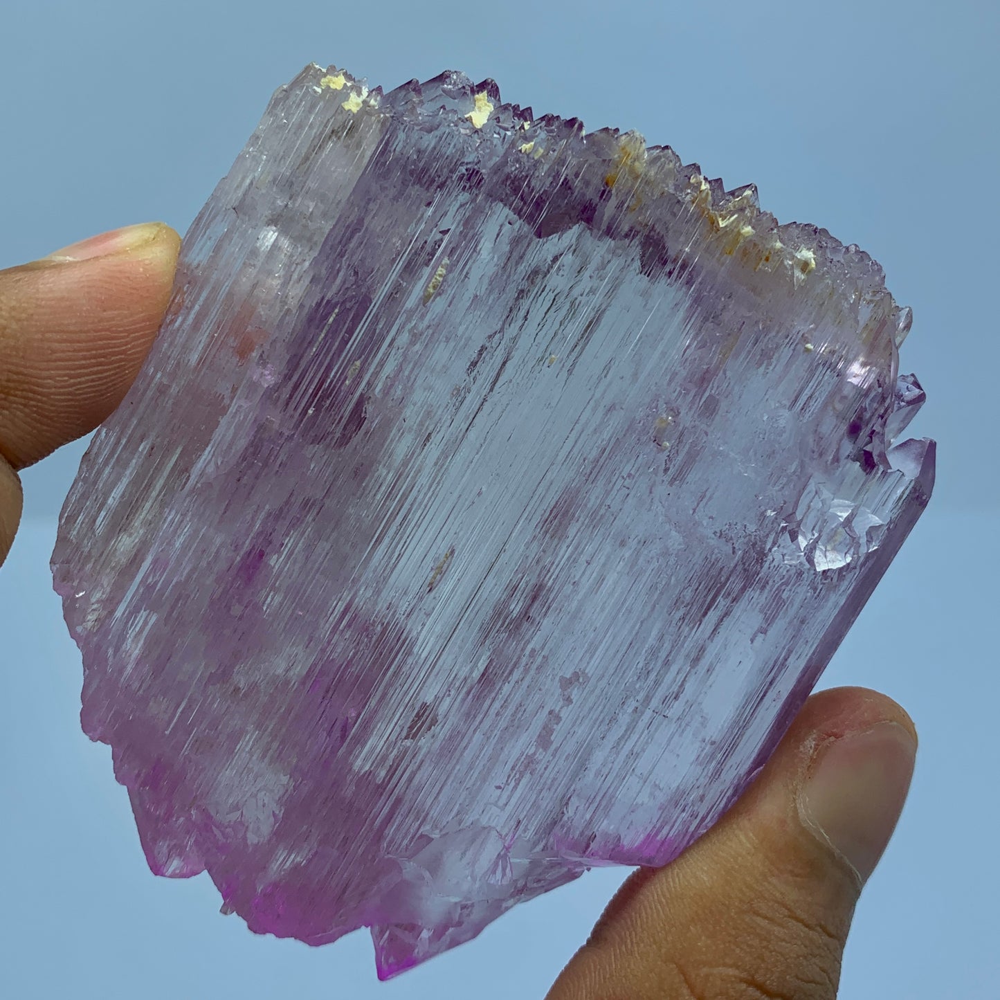 Kunzite Crystal, Spodumene, Double Terminated, DT Crystal, Faceting Grade Rough, Gem Rough, Pink Kunzite, Lilac Spodumene, Natural Crystal, Investment Gemstone, Mineral Specimen, High Clarity