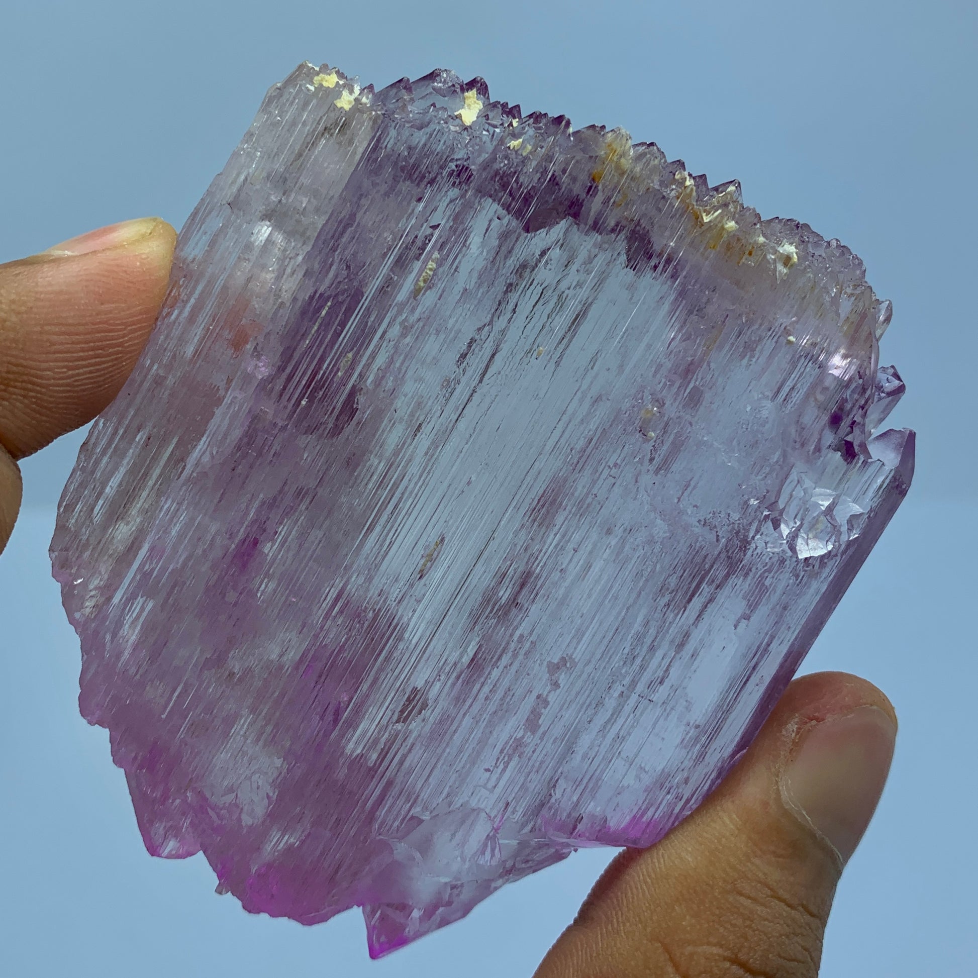Kunzite Crystal, Spodumene, Double Terminated, DT Crystal, Faceting Grade Rough, Gem Rough, Pink Kunzite, Lilac Spodumene, Natural Crystal, Investment Gemstone, Mineral Specimen, High Clarity