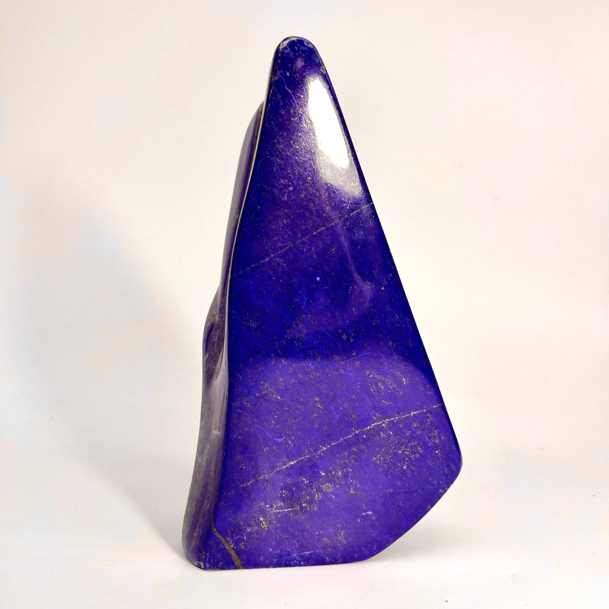 Large polished Lapis Lazuli block from Badakhshan
Royal blue Lapis Lazuli centerpiece with gold Pyrite