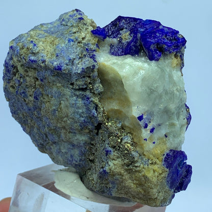 Lazurite Crystal, Crystal on Matrix, Pyrite Lazurite, 970 Carat, Fluorescent Mineral, UV Reactive Crystal, Blue Crystal, Afghan Lazurite, Lapis Lazuli Specimen, Rare Collector Mineral, Golden Pyrite
