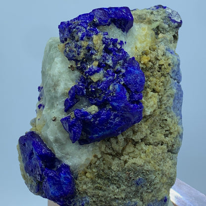 Lazurite Crystal, Crystal on Matrix, Pyrite Lazurite, 970 Carat, Fluorescent Mineral, UV Reactive Crystal, Blue Crystal, Afghan Lazurite, Lapis Lazuli Specimen, Rare Collector Mineral, Golden Pyrite