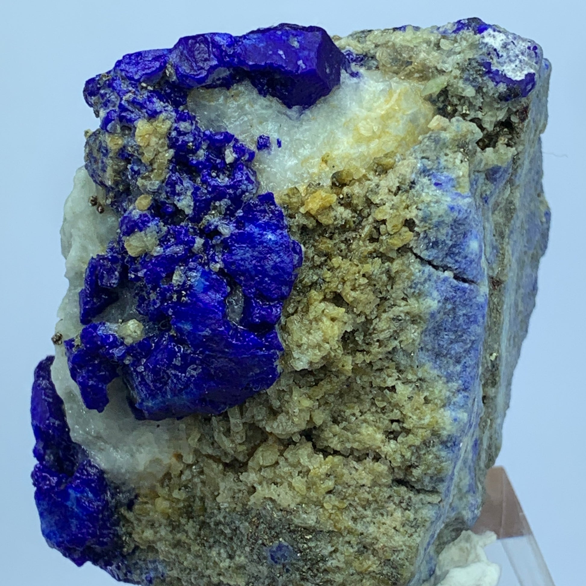 Lazurite Crystal, Crystal on Matrix, Pyrite Lazurite, 970 Carat, Fluorescent Mineral, UV Reactive Crystal, Blue Crystal, Afghan Lazurite, Lapis Lazuli Specimen, Rare Collector Mineral, Golden Pyrite