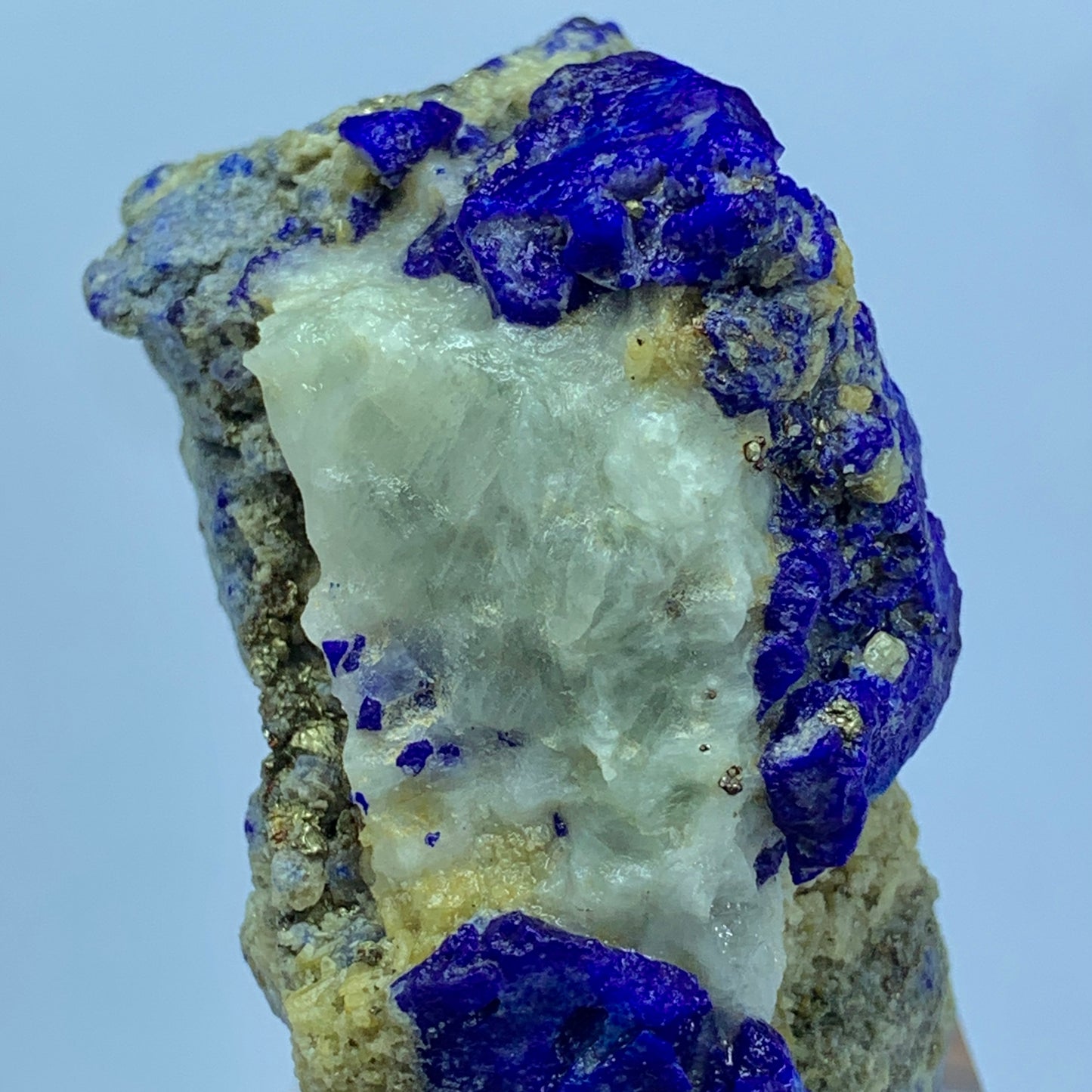 Lazurite Specimen, Crystal, Crystal on Matrix, Pyrite Lazurite, 970 Carat, Fluorescent Mineral, UV Reactive Crystal, Blue Crystal, Afghan Lazurite, Lapis Lazuli Specimen, Rare Collector Mineral, Golden Pyrite