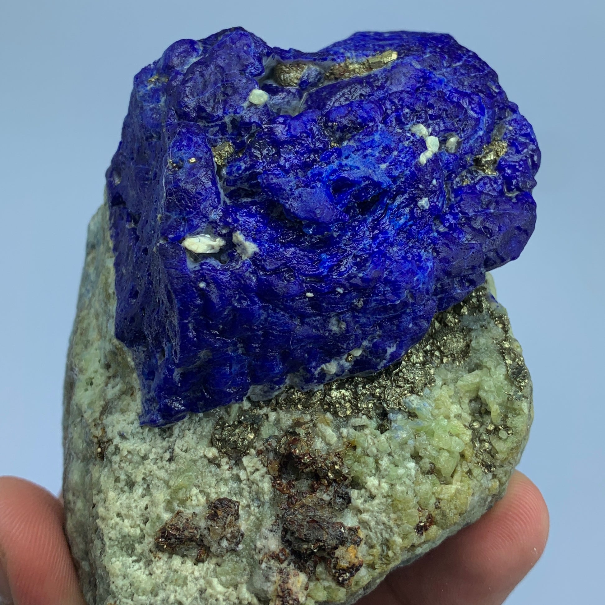 Lazurite Crystal, Pyrite Lazurite, 2343 Carats, Fluorescent Mineral, UV Reactive Crystal, Blue Crystal, Afghan Lazurite, Lapis Lazuli Specimen, Rare Collector Mineral, Golden Pyrite, Natural Crystal, Museum Quality