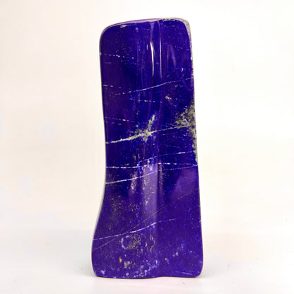 Polished Lapis Lazuli block with golden Pyrite veins
Royal blue Lapis Lazuli centerpiece from Badakhshan