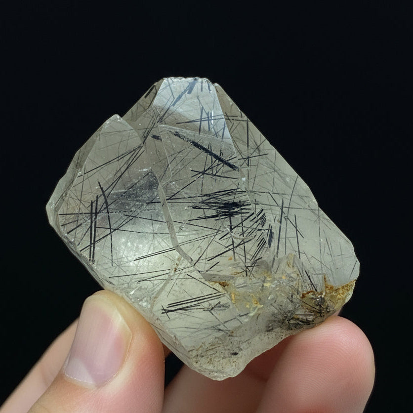 Black Rutile Quartz, Terminated Crystal, Rutilated Quartz, Natural Point Crystal, 130 Carat Crystal, Rare Mineral, Pakistan Quartz, Raw Crystal, Quartz Specimen, Black Rutile Inclusions, Collector Crystal, Healing Crystal