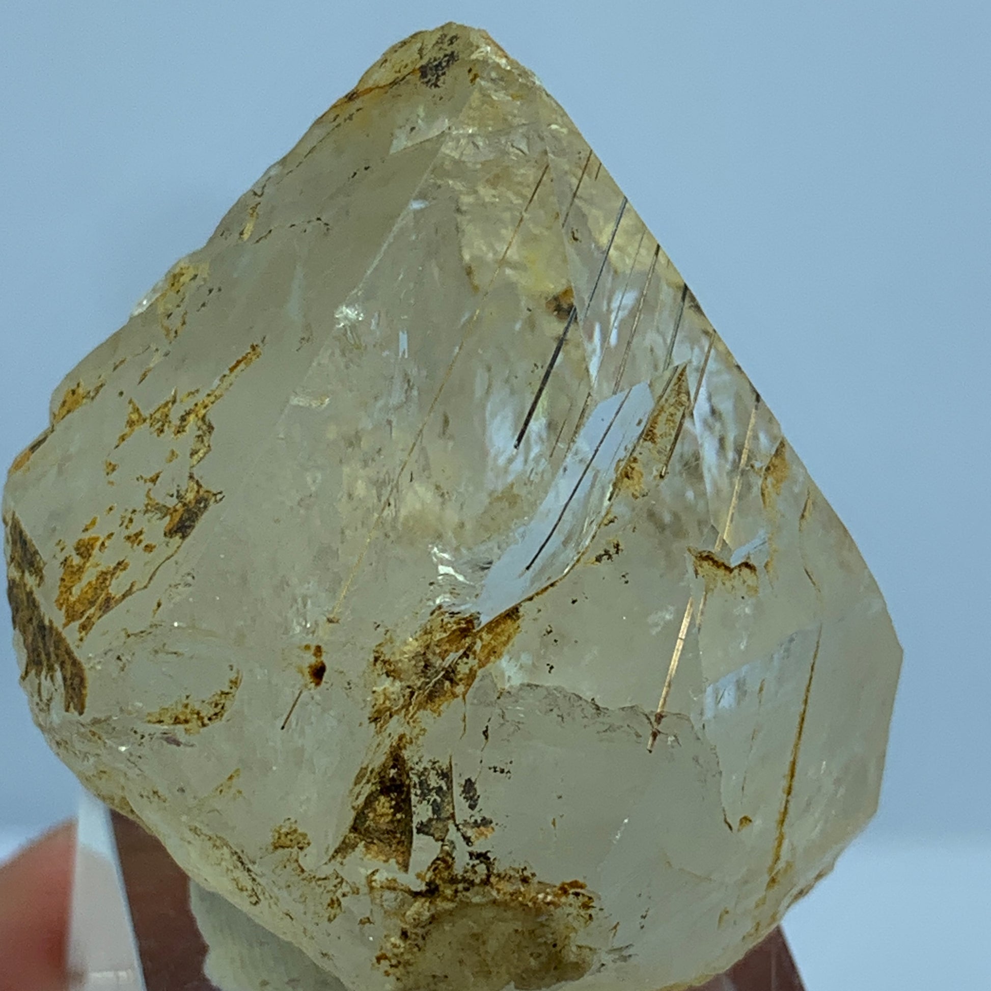 Golden Rutile Quartz, Copper Rutile, Terminated Crystal, Rutilated Quartz, Natural Point Crystal, 275 Carat Crystal, Rare Mineral, Pakistan Quartz, Raw Crystal, Quartz Specimen, Rutile Inclusions, Collector Gemstone